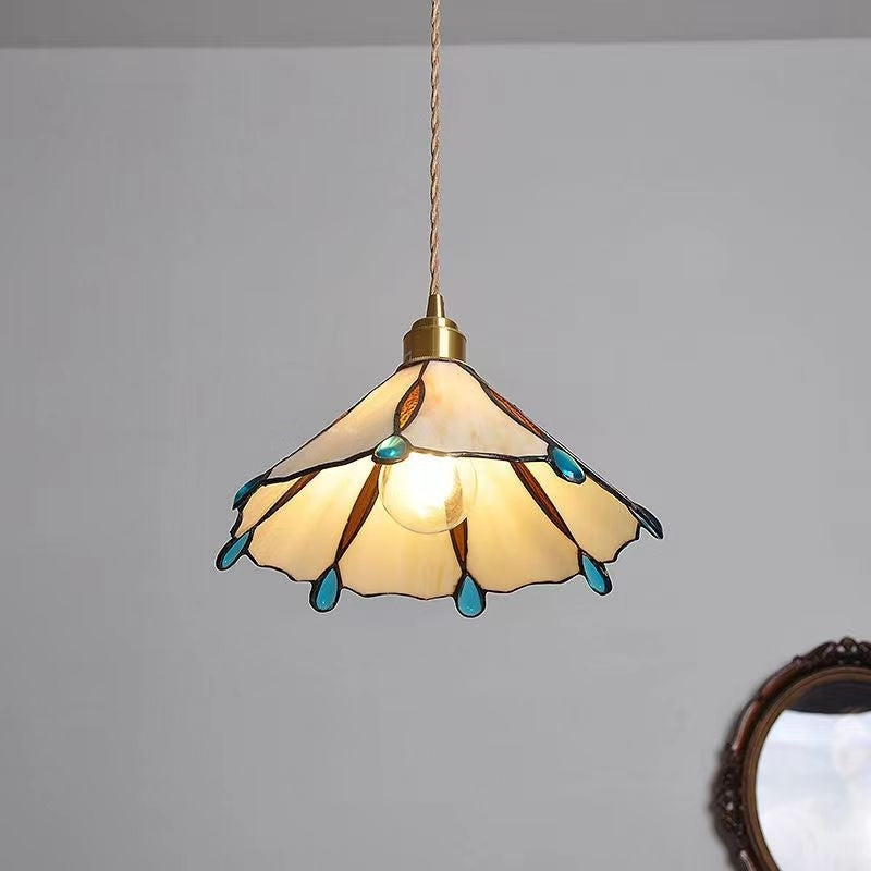 Retro Glassmaleri Tiffany Kjegle Pendellampe | Skanto