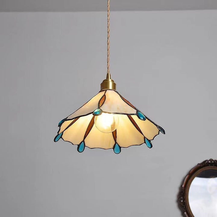 Retro Glassmaleri Tiffany Kjegle Pendellampe | Skanto