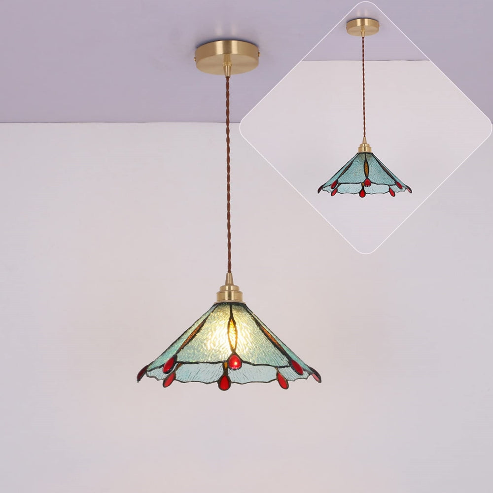 Retro Glassmaleri Tiffany Kjegle Pendellampe | Skanto