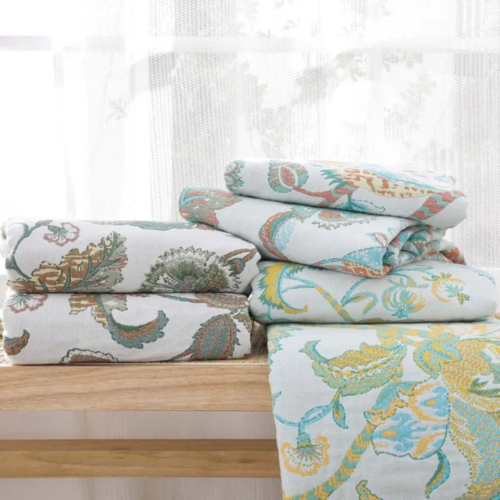 Skanto | Reverie Floral Tassel Cotton Blanket