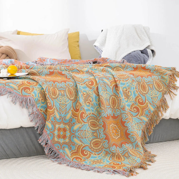 Skanto | Reversible Paisley Bohemsk Bomullspledd
