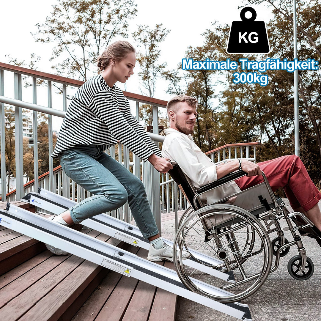 2x Rullestolrampe Aluminium Laste rampe opptil 300 kg | Skanto
