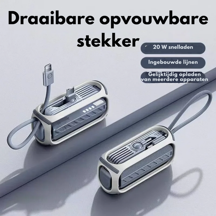 CompactCharge – Stilig bærbar power bank for reise Skanto