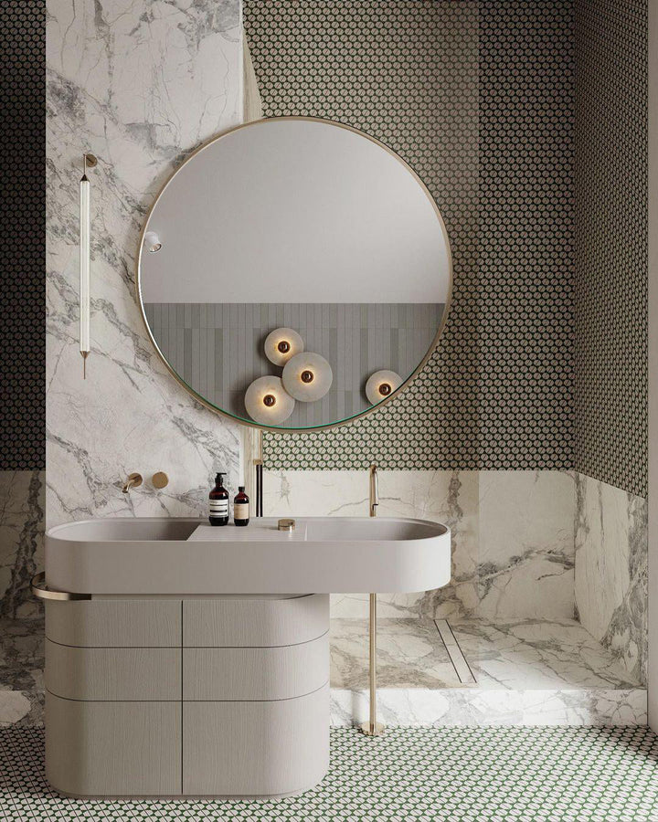 Skanto | LuxeMarble – Rund Marmor Vegglampe for Chic Belysning