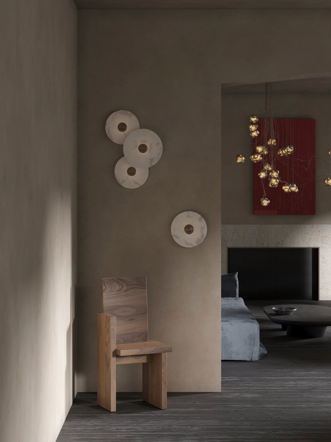 Skanto | LuxeMarble – Rund Marmor Vegglampe for Chic Belysning
