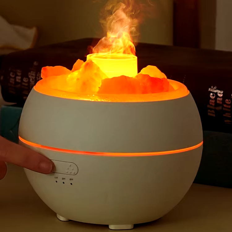 Skanto | Saltlampe Diffuser - 3-i-1 Essensiell Olje Diffuser, Himalaya Saltlampe & Luftfukter
