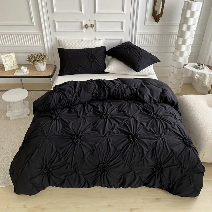 Skanto | Elegant Ruffle Duvet Cover Set with Floral Pattern