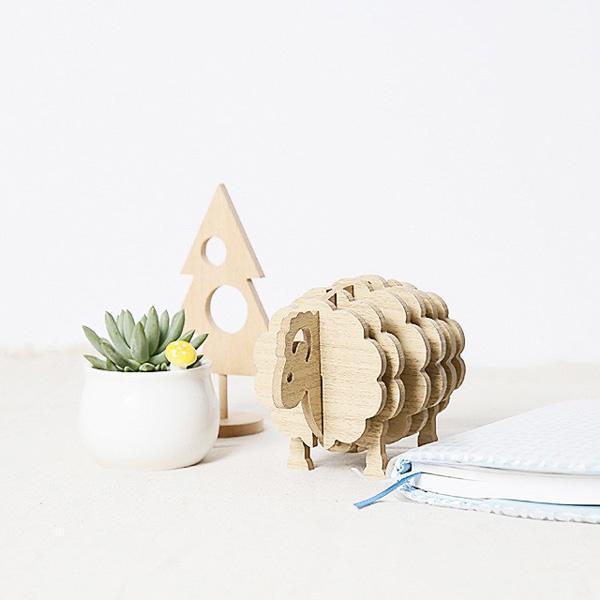 Rustikke Sau Cooperative Coaster (Sett av 6) | Skanto