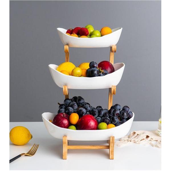 Rustikk Tier Plate Trestativ Med Tallerkener (Ulike Design & Farger) | Skanto