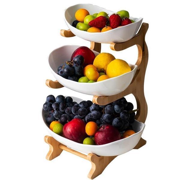 Rustikk Tier Plate Tre Stativ Med Tallerkener (Ulike Design & Farger) | Skanto