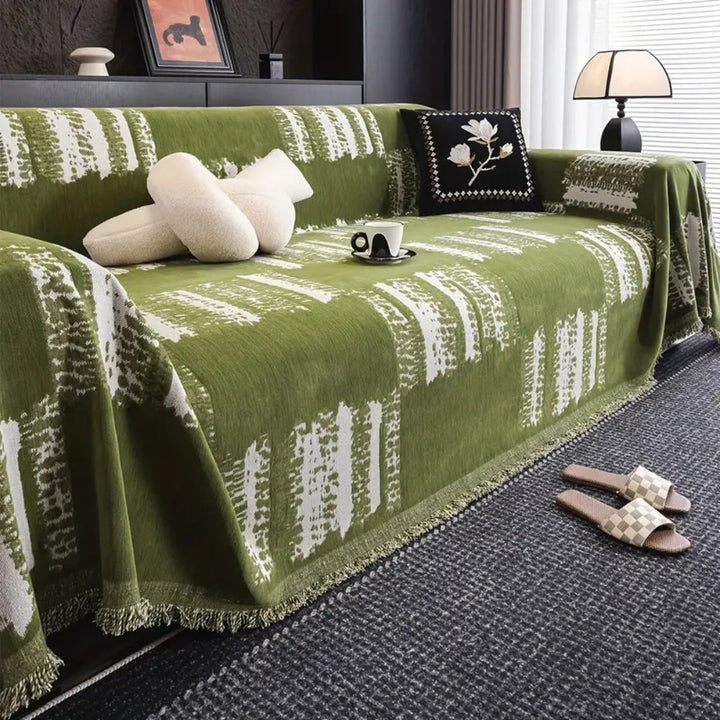 Skanto | Rustikk Abstrakt Chenille Sofa Deksel