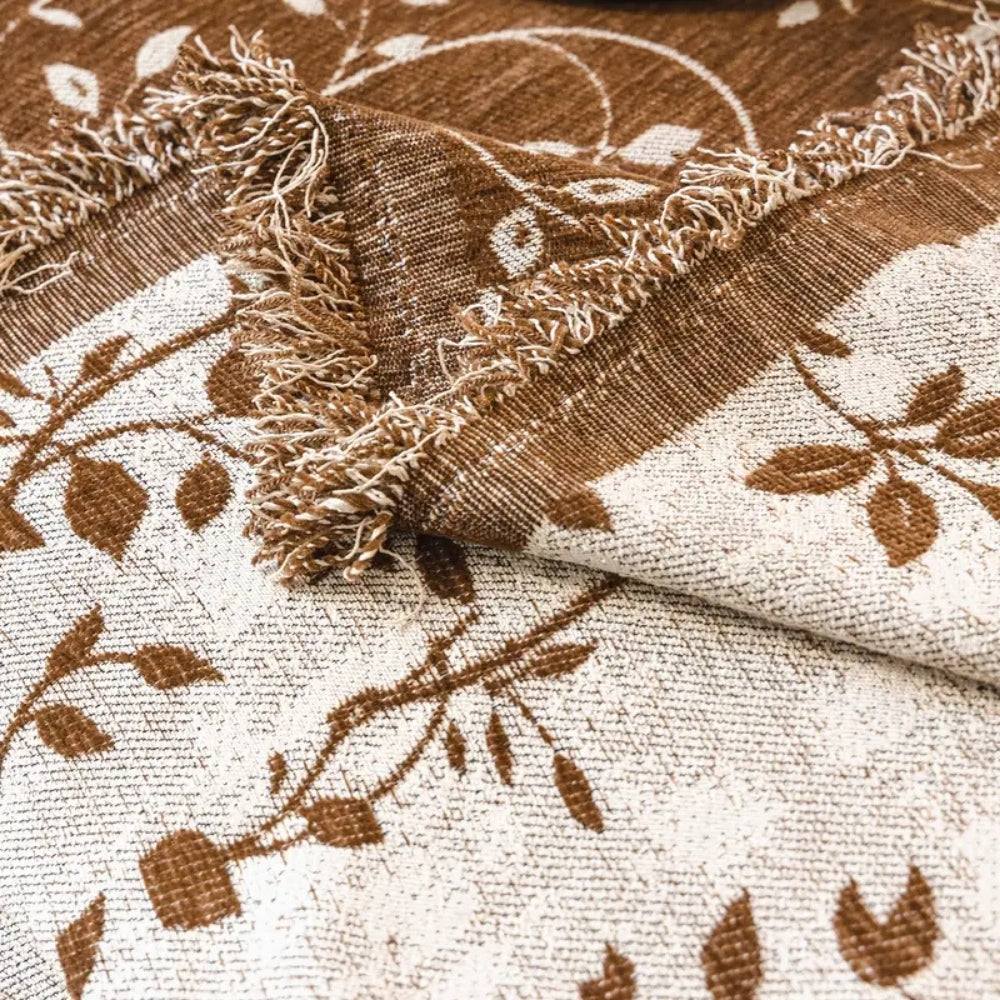 Skanto | Rustic Blossom Ivory Floral Sofa Cover