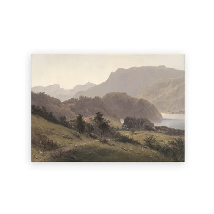 Rustic Vintage Landscape Oil Painting Mountain Forest Wall Art Fine Art Canvas Prints Gallery Wall Pictures For Living Room Dining Room Art Decoration | Skanto