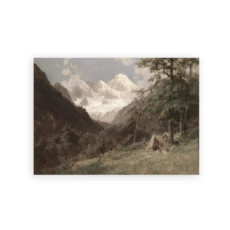 Rustic Vintage Landscape Oil Painting Mountain Forest Wall Art Fine Art Canvas Prints Gallery Wall Pictures For Living Room Dining Room Art Decoration | Skanto