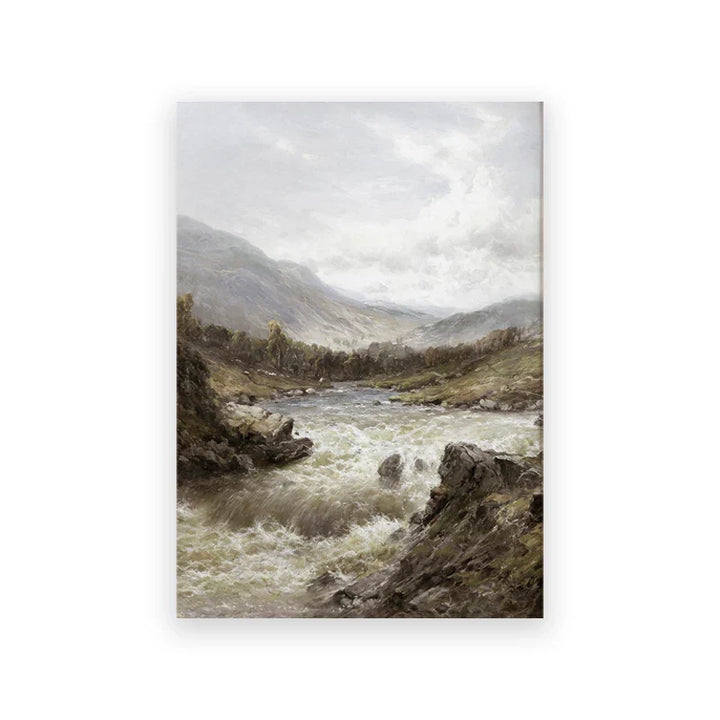 Rustic Vintage Landscape Oil Painting Mountain Forest Wall Art Fine Art Canvas Prints Gallery Wall Pictures For Living Room Dining Room Art Decoration | Skanto