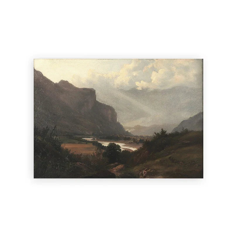 Rustic Vintage Landscape Oil Painting Mountain Forest Wall Art Fine Art Canvas Prints Gallery Wall Pictures For Living Room Dining Room Art Decoration | Skanto