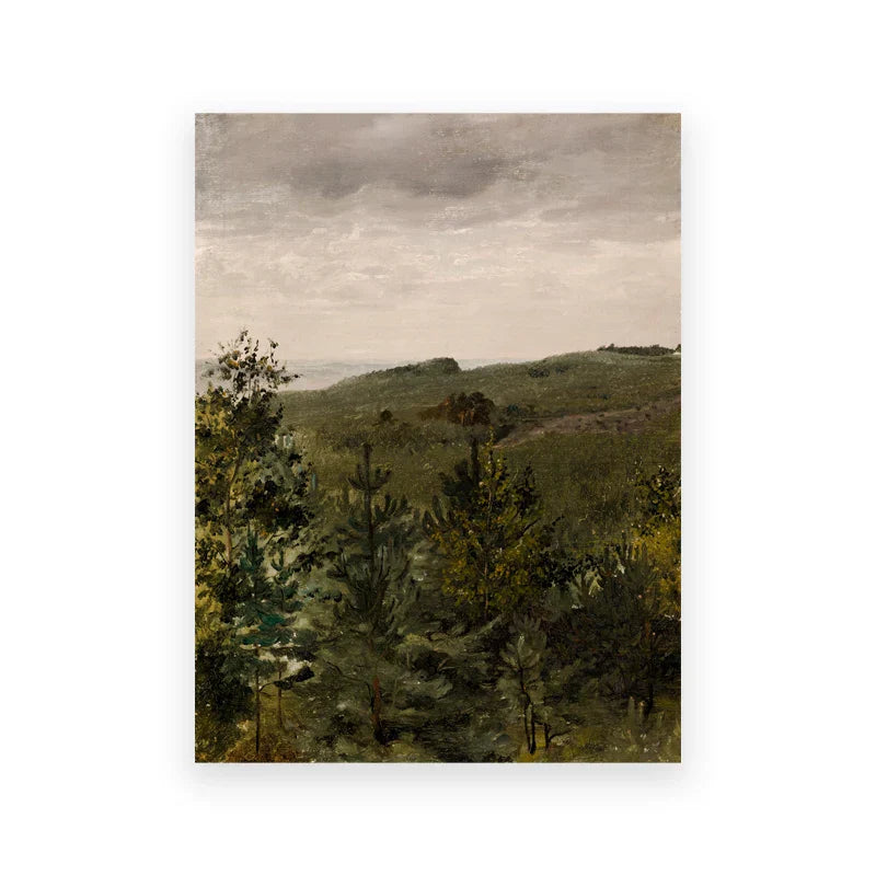 Rustic Vintage Landscape Oil Painting Mountain Forest Wall Art Fine Art Canvas Prints Gallery Wall Pictures For Living Room Dining Room Art Decoration | Skanto
