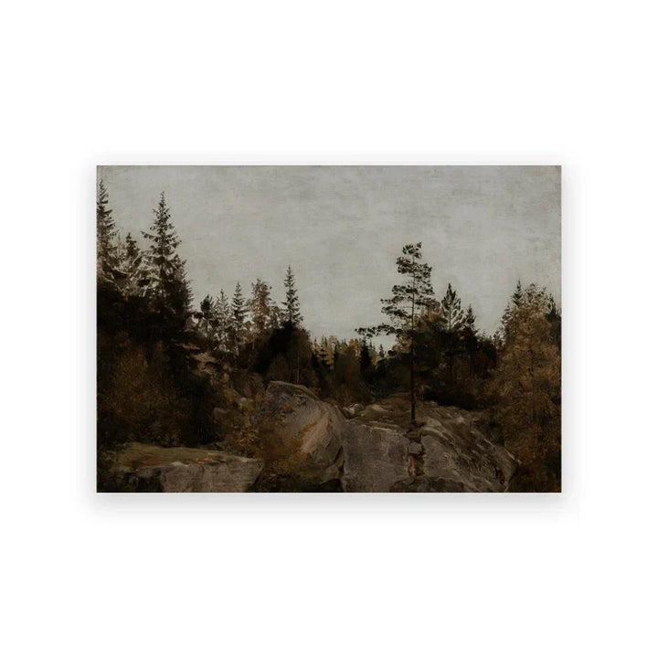 Rustic Vintage Landscape Oil Painting Mountain Forest Wall Art Fine Art Canvas Prints Gallery Wall Pictures For Living Room Dining Room Art Decoration | Skanto