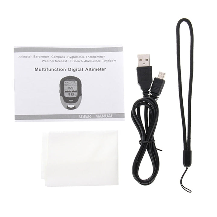 Skanto | SUNROAD Multi-Funksjon LCD Digital Høyde med Kompass & Barometer & Termometer & Hygrometer & Værmelding & LED Lommelykt og Klokke