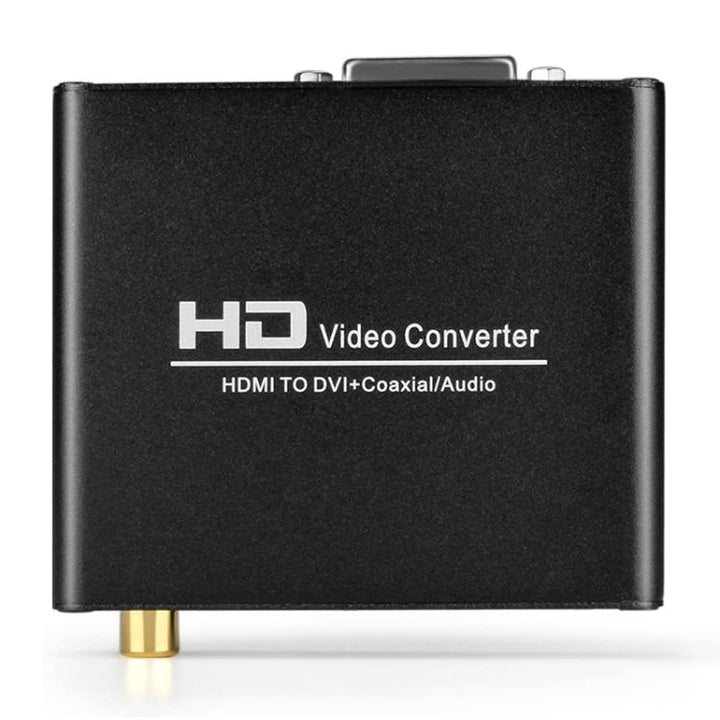 Skanto | HDV-339 Full HD HDMI til DVI + Digital Coax / Analog Stereo Lydconverter Adapter (Svart)