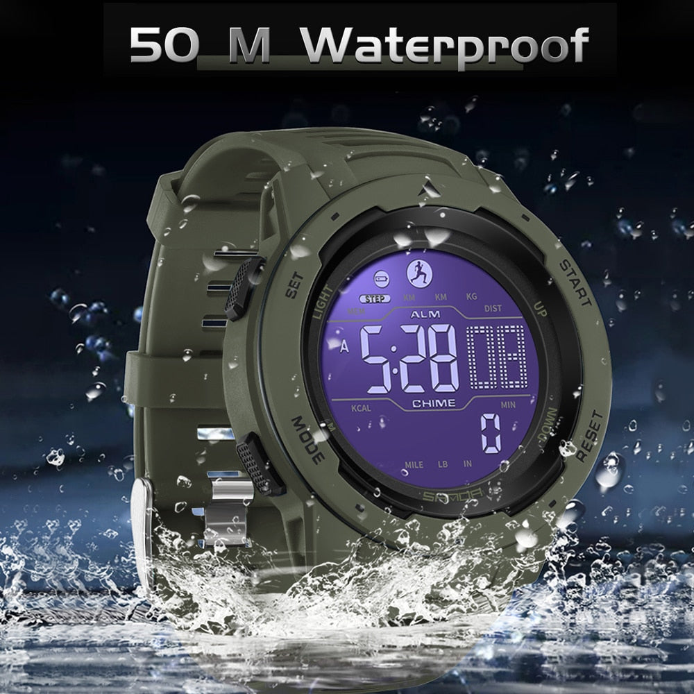 Skanto | Vanntett Militær Pedometer Digital Klokke