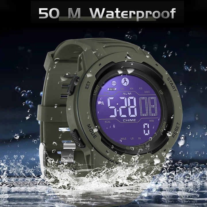 Skanto | Vanntett Militær Pedometer Digital Klokke