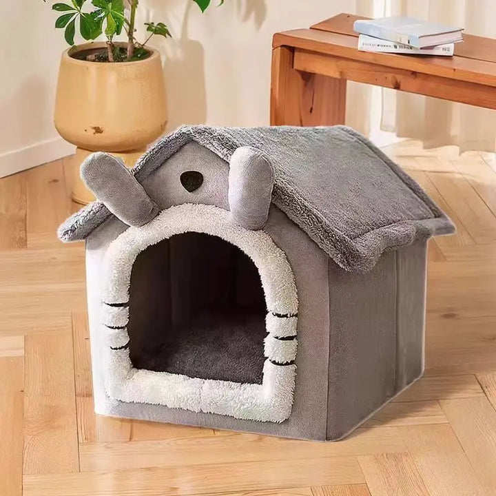 Plush kjæledyrhus med tak og sklisikkert bunnskålift