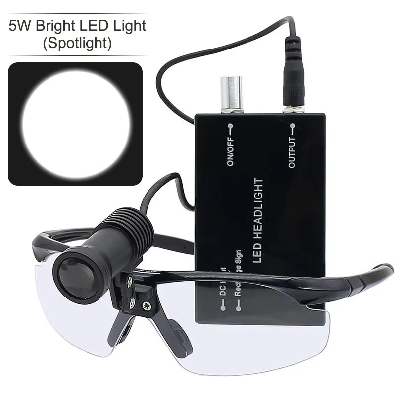 Skanto | Avanserte 5W LED Dental Loupe med dobbelt forstørrelse og justerbart hodelys