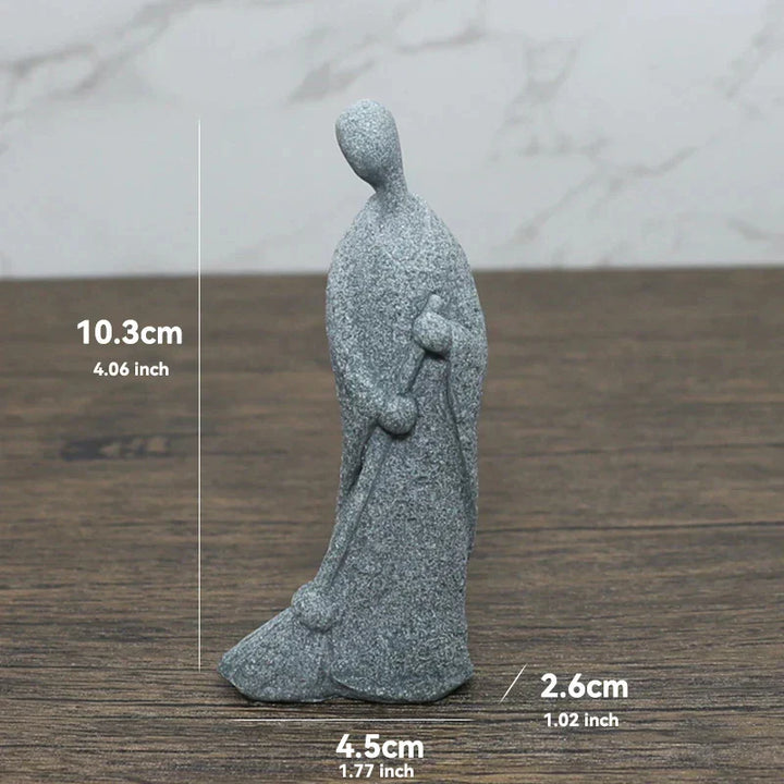 Skanto | Buddha Stein Statue Liten Buddhiste Munker Tibetansk Buddhisme Figurer Zen Hage Ornament Meditasjon Hjem Akvarium Dekorasjon