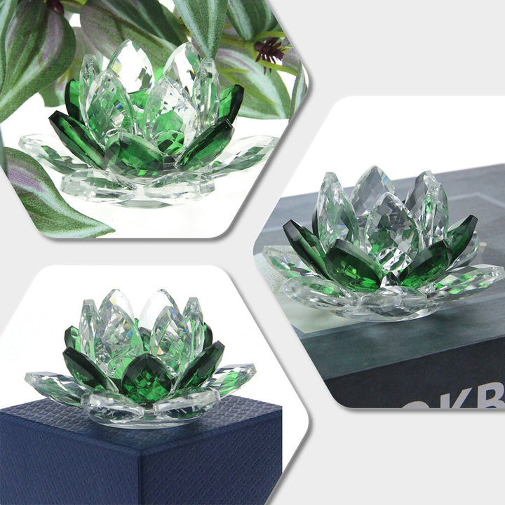 Skanto | Crystal Lotus Flower Craft Glass Paperweight Home Decoration Ornaments Figures Home Wedding Party Decor Gifts Souvenir