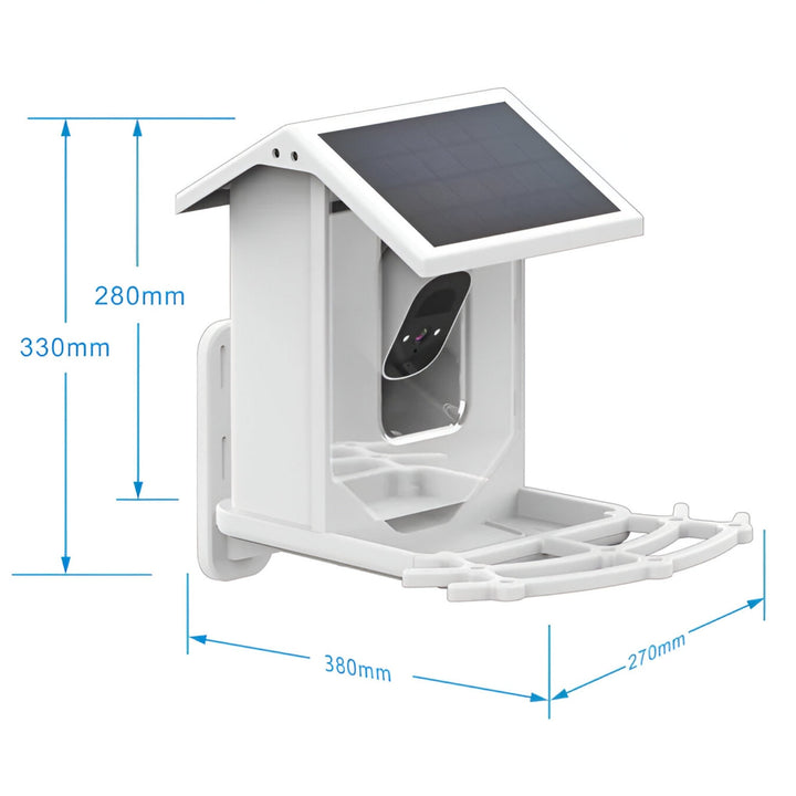 Skanto | Auxco | Smart Bird Feeder med 1080P HD Kamera, AI Fuglgjenkjenning & Solenergi Lading