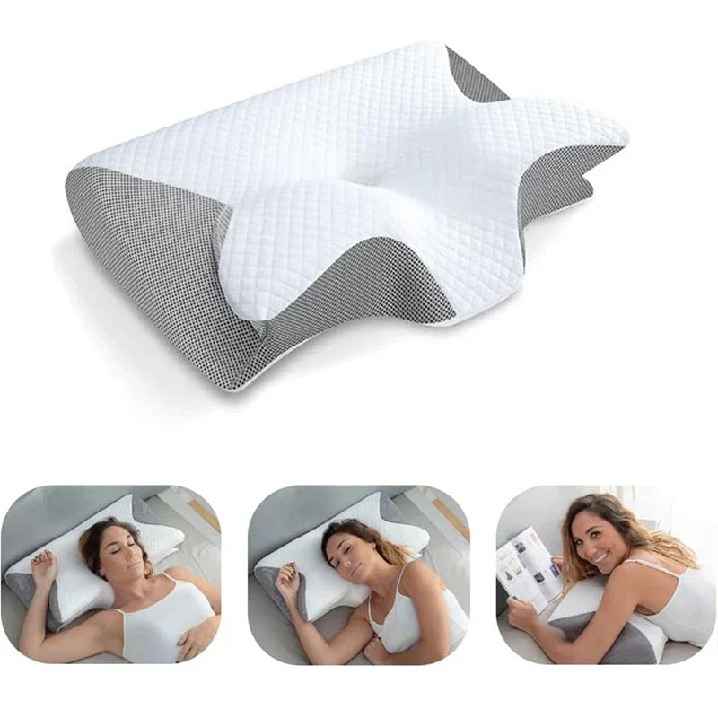 Skanto | Minne Skum Cervical Pute | Ergonomisk 2-i-1 Design for Nakke Smerte Lindring & Behagelig Søvn