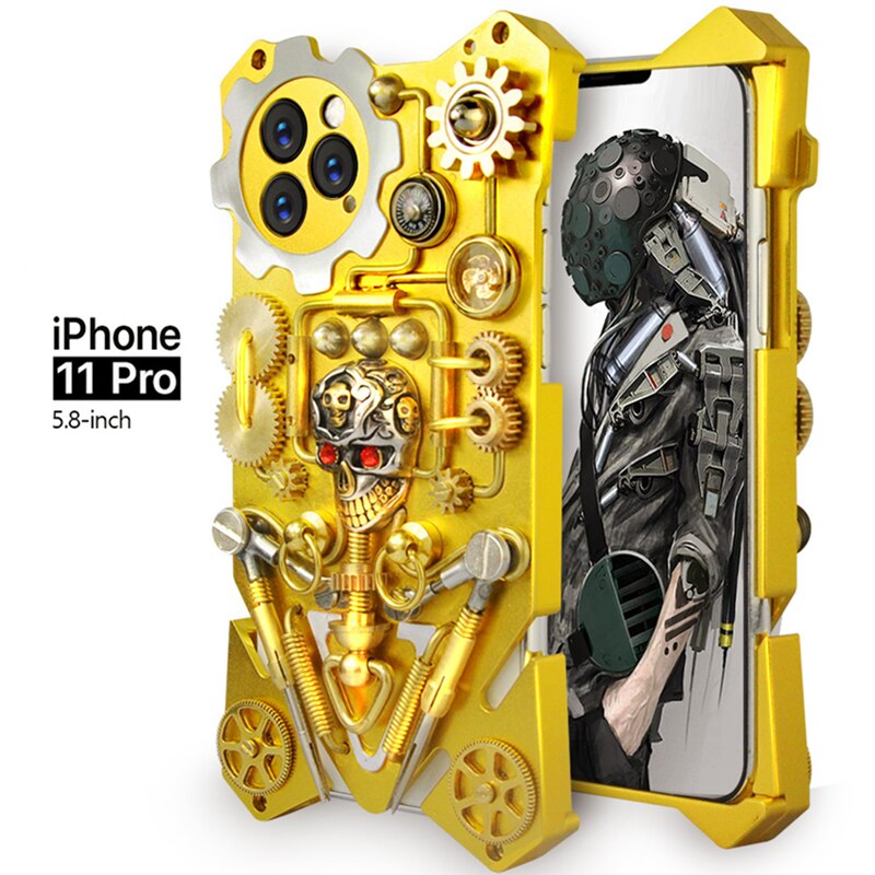 Skanto | Mekanisk Hodeskalle Cyberpunk Stil iPhone Deksel