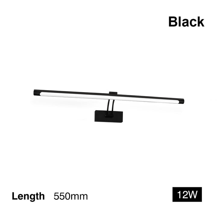 Skanto | 80-100cm LED vegglampe - Moderne svart/sølv veggbelysning til badet, innvendig montert bilde lys