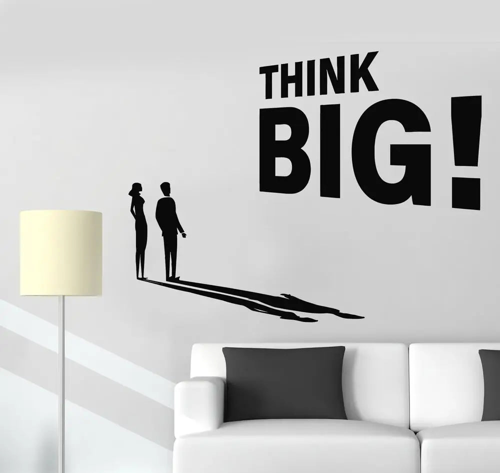 Think Big Vinyl Wall Sticker Motivational Quotes Wall Decor Removable DIY PVC Wall Decal for Office Study Room Inspiring Daily Mantra | Skanto