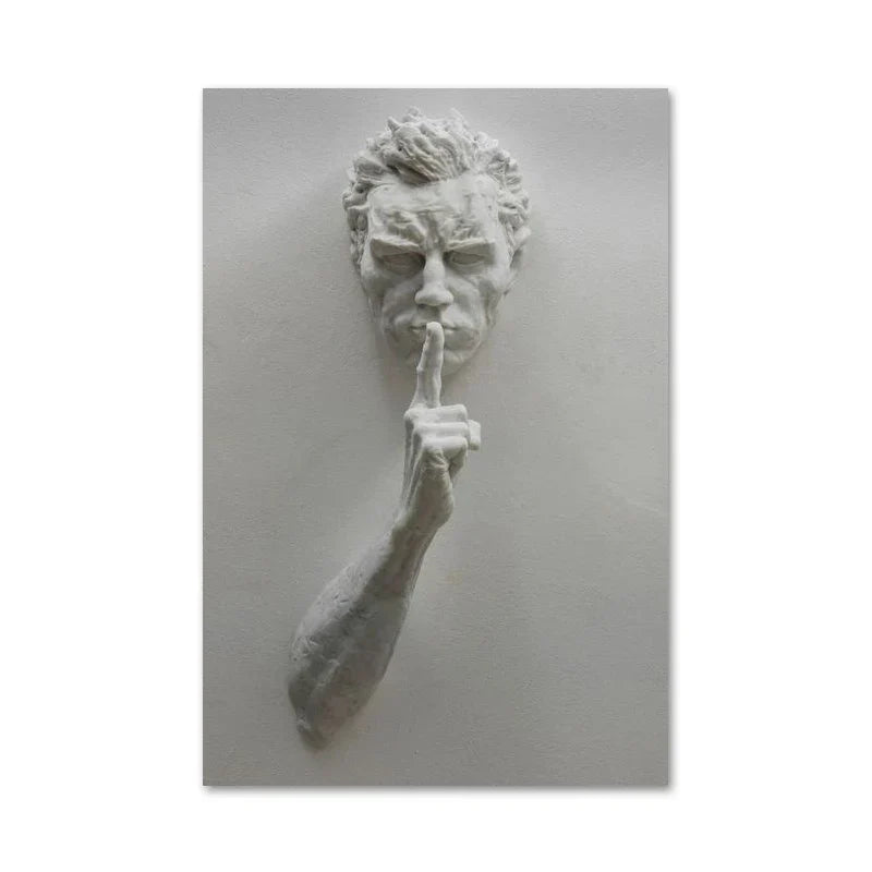Modern Urban Abstract Iron Statue Wall Art Fine Art Canvas Prints 3D Visualization Figure Art Pictures For Minimalist Apartment Wall Decor | Skanto