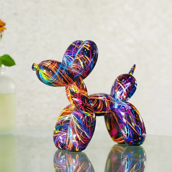 Colorful Balloon Dog Figures Artistic Graffiti Statues for Living Room Coffee Table Cute Trendy Jewelry for Desk Decoration | Skanto