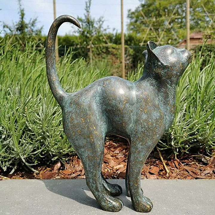 Skanto | Fortryllende Hage Katt Statuer - Purr-fect Harpiks Dekorasjon