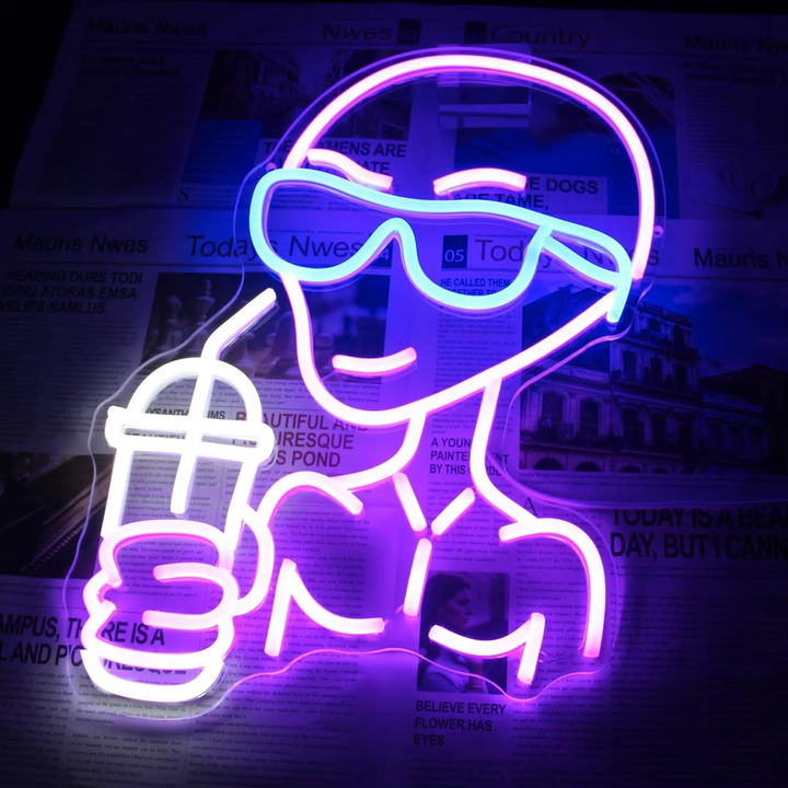 Skanto | Cosmic Alien Neon LED-skjold for unik hjem- og festdekor