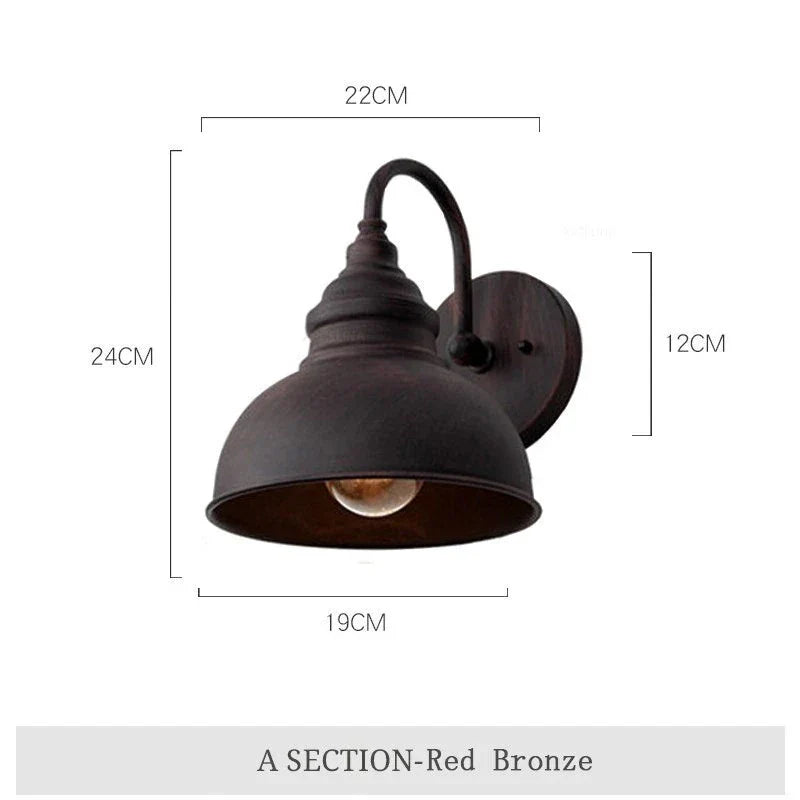 Skanto | Vanntett Retro Utendørs Hage Veranda Vegglampe: Vintage Jern Vegglampe for Korridor, Trapp, Gårdsplass, Balkong, Villa