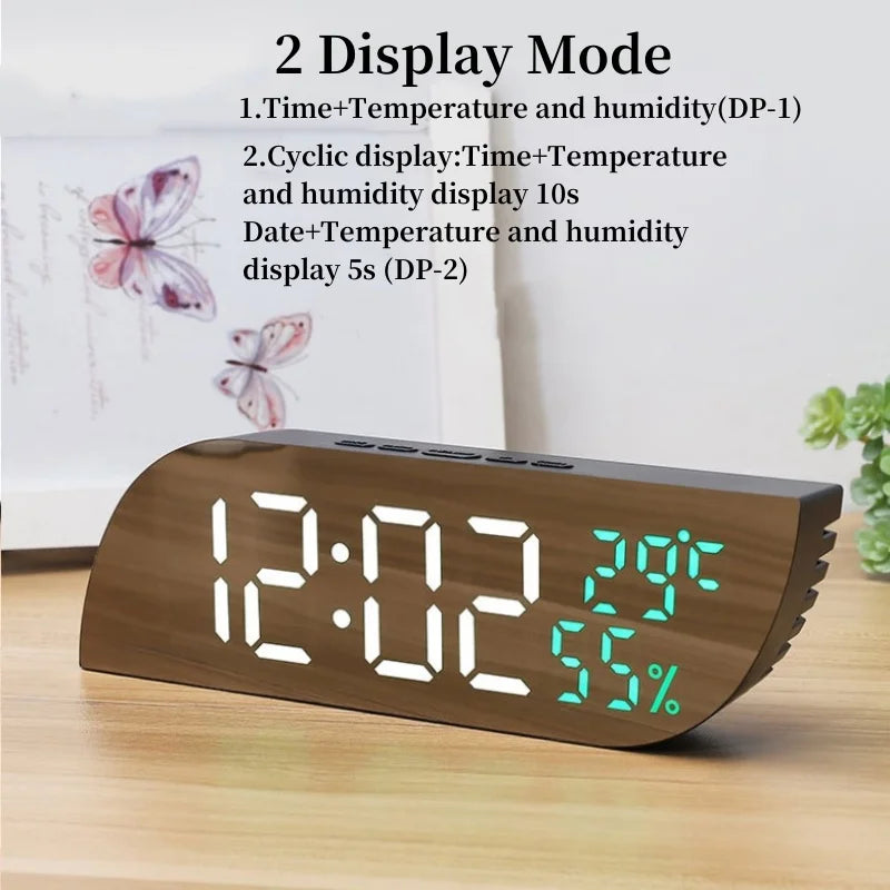 Skanto | LED Digital Vekkerklokke med Dobbelt Skjerm & Ubegrenset Snooze