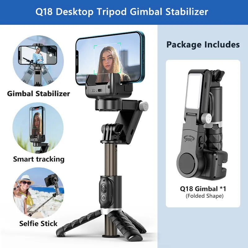 Skanto | 360 Rotasjon Gimbal Stabilizer Selfie Stick Stativ for iPhone