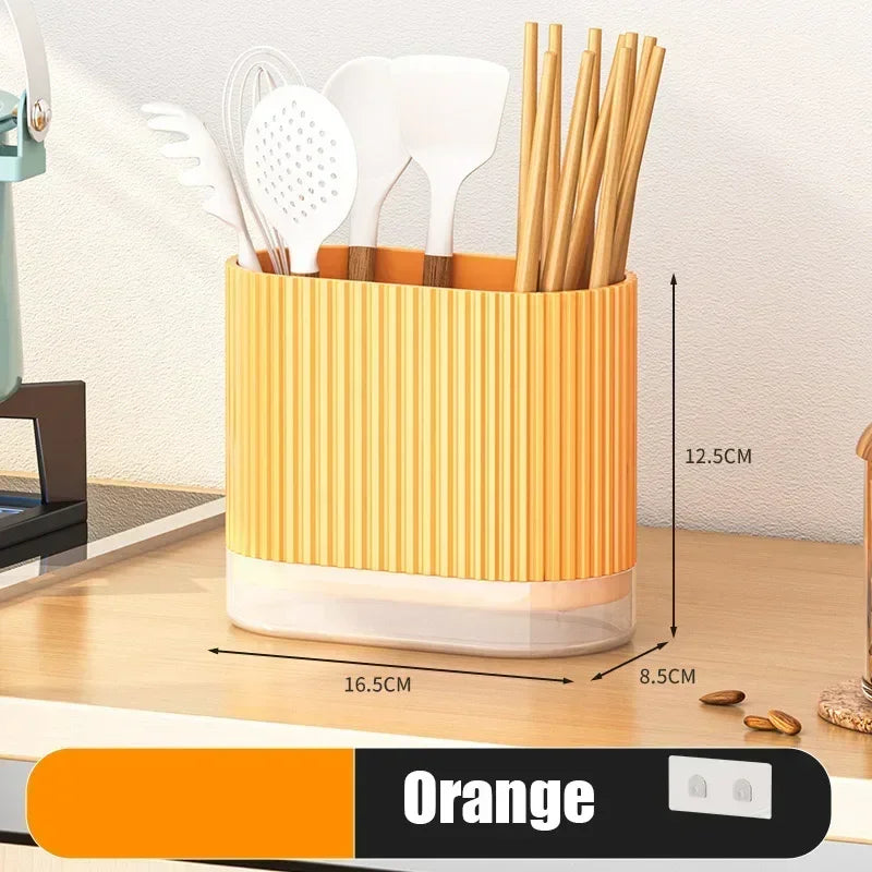 Skanto | Bestikkorganisator Duo | Veggmonterbar bestikkholder | Ingen boring | Dreneringsfunksjon | 16.5 × 8.5 × 12.5 cm