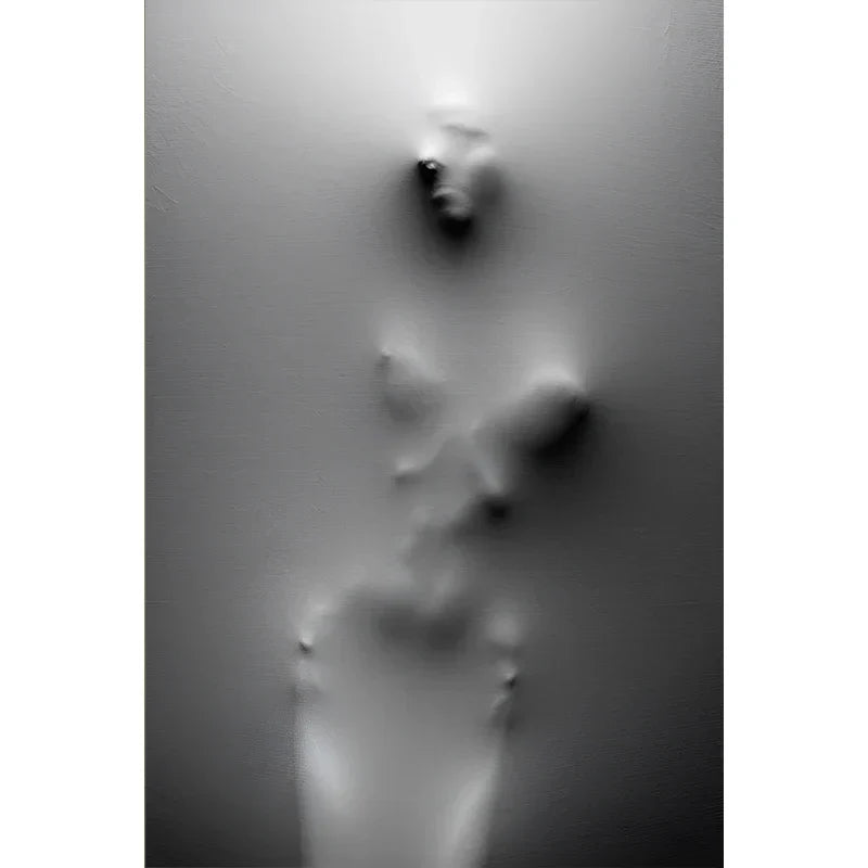 Modern Art Abstract Ghostly Figures on Wall Canvas Prints Black White Wall Art Posters Pictures for Living Room Bedroom Art Decor | Skanto
