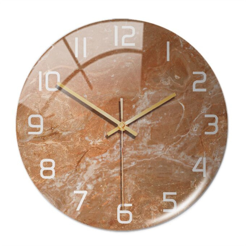 Skanto | Stilfull Veggklokke med Marmorstruktur - MarbleTime