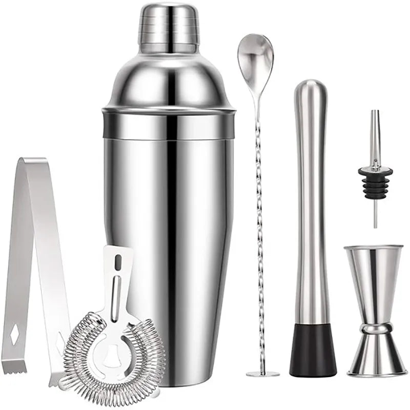 Skanto | 550 ml/750 ml Rustfritt Stål Cocktail Shaker Mixer Drink Bartender Sett Bar Sett Verktøy Med Vin Stativ Verktøy for Fødselsdagsgave