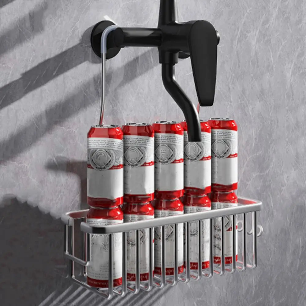 Norvo | DuschGlanz AeroRack Henge Dusjkurv laget av Aluminium | Rustomsikker Dusjhylle med Kroker | Stor Kapasitet for Sjampo & Badtilbehør