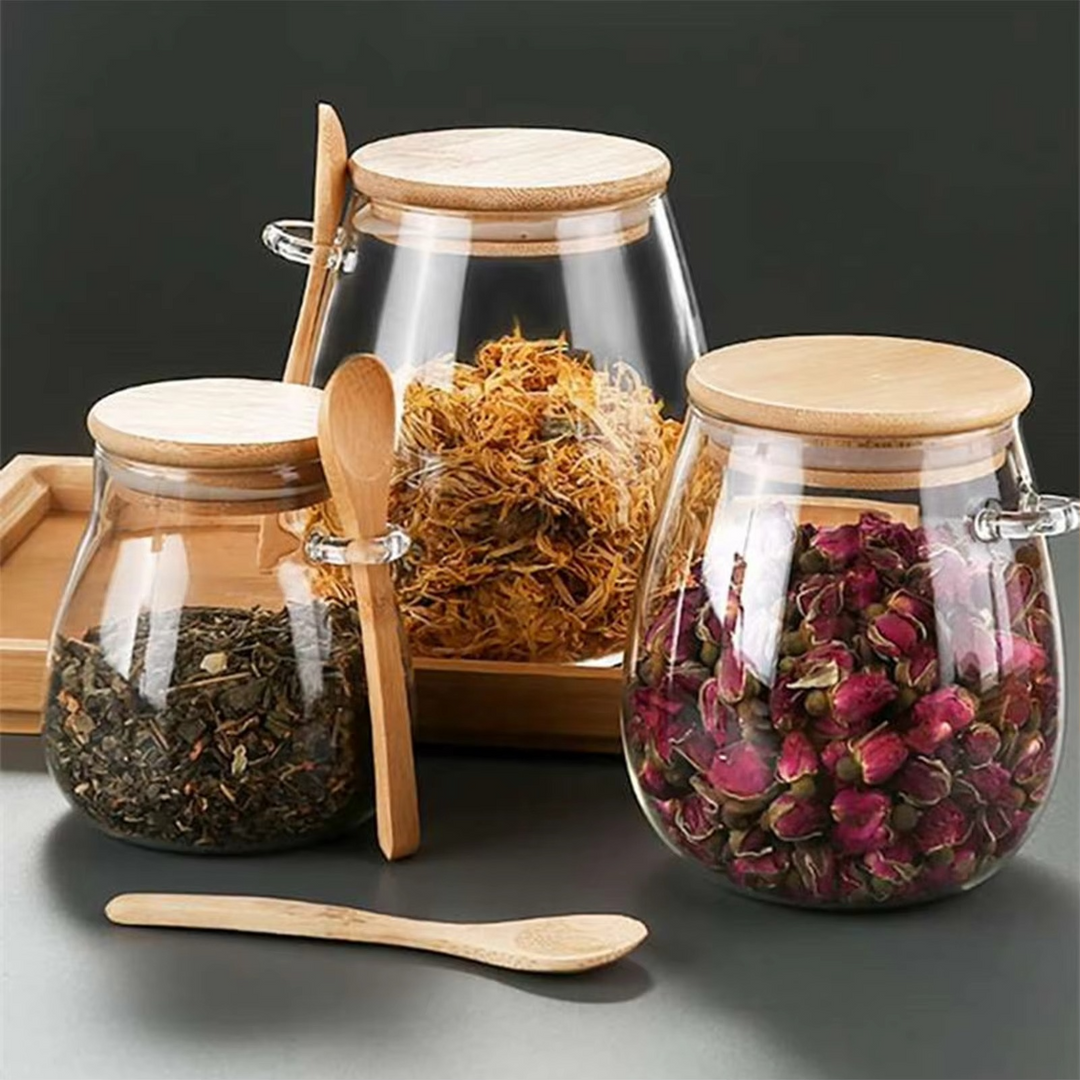 Skanto | Premium Glass Airtight Canister with Sealed Lid for Kitchen Storage