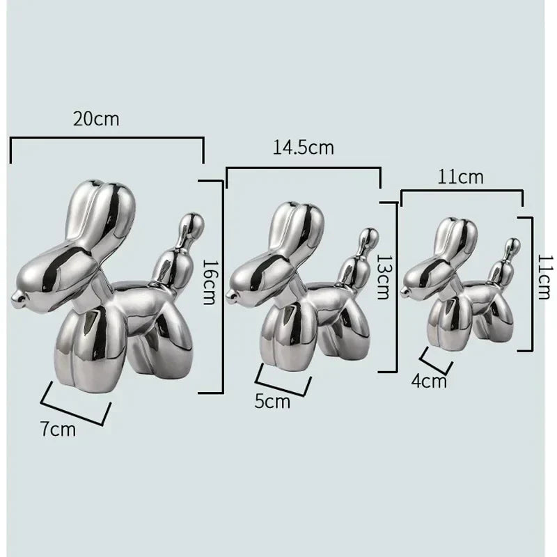 Skanto | Nordisk Keramisk Ballonghund Skulptur Gull Dyre Dekorasjoner Statue Stue Ornament Kreativ Skrivebord Ornament Hjem Dekor