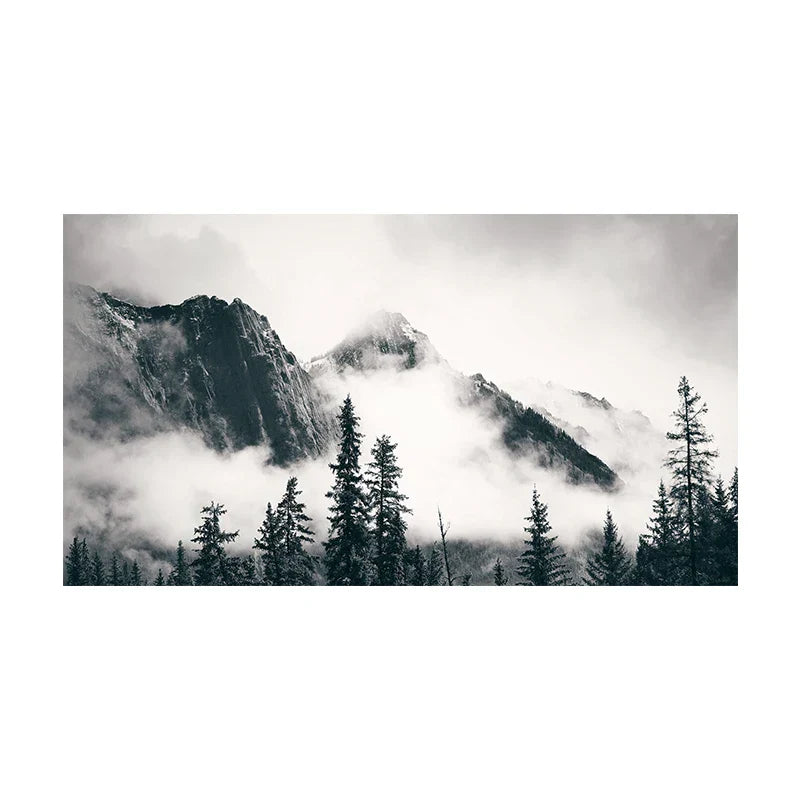 Northern Landscapes Skog Fjell Villmark Wall Art Fine Art Canvas Prints Black White Posters For Living Room Modern Home Office Decor | Skanto